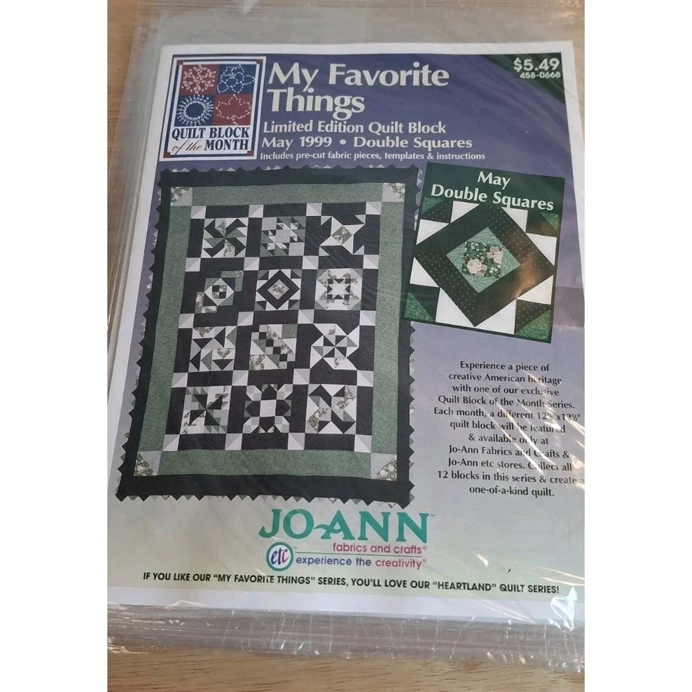 JoAnn My Favorite Things Lot Of Ten 1999 Limited Edition Quilt Block Mar-Dec New